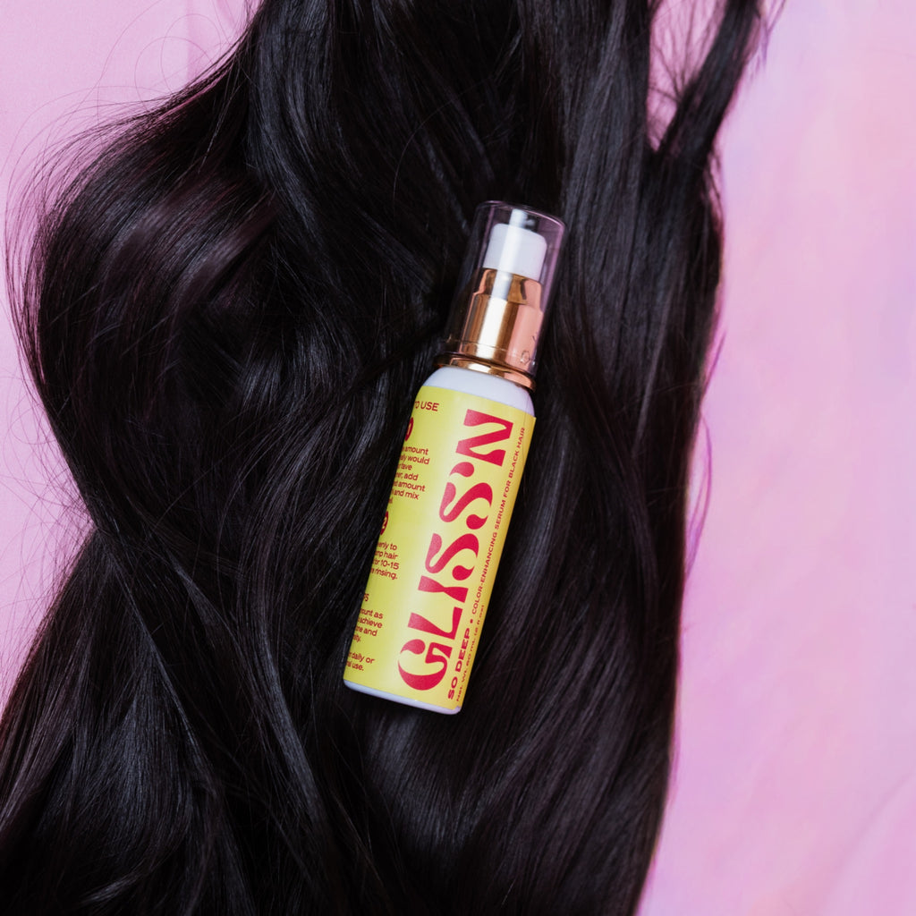 Gliss'n Hair So Deep hair mask jar with black and purple packaging, showing the product label and lid on a white background.